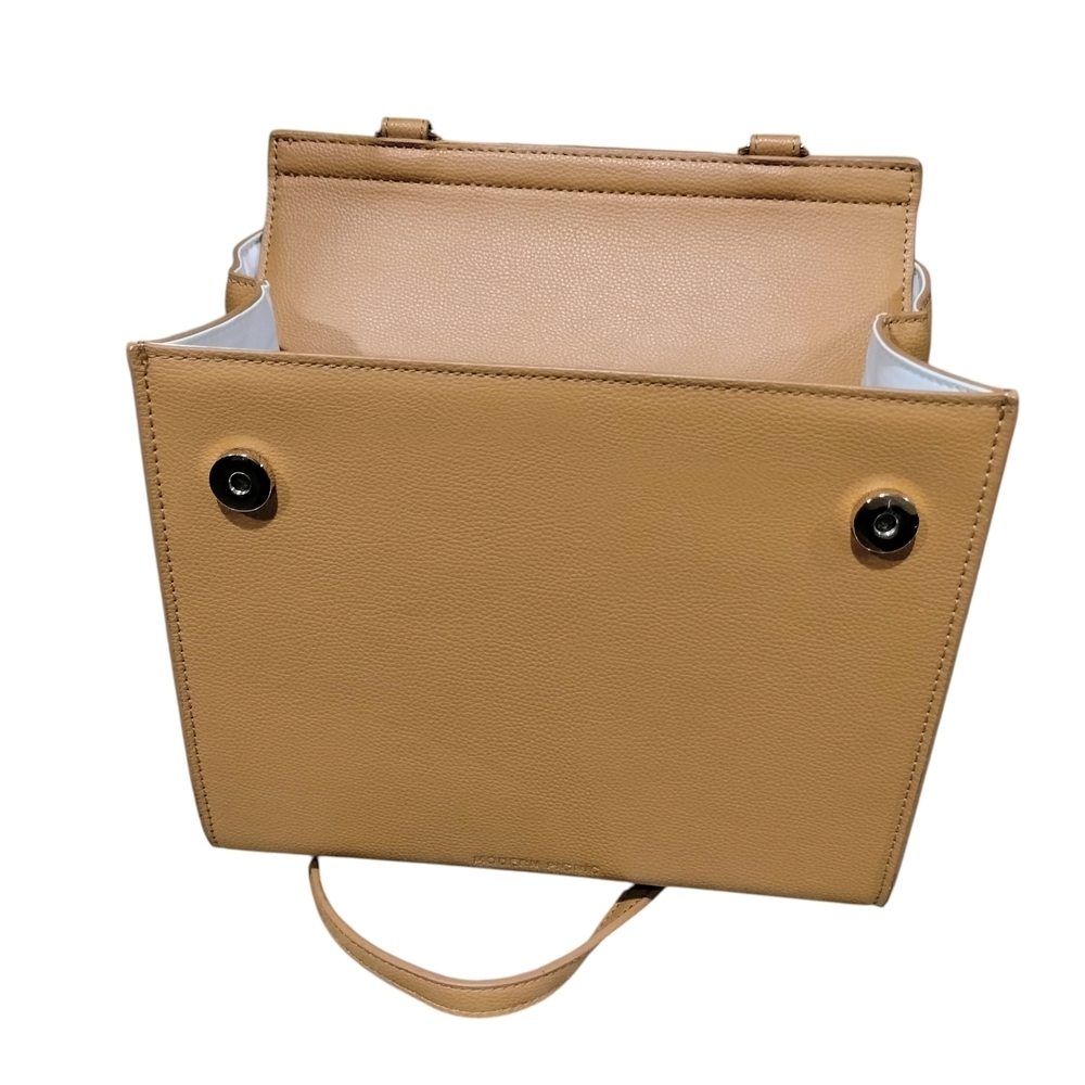 Modern Picnic Insulated Lunch Tote Work Bag |Camel Vegan Leather | Structured | - Picture 8 of 9
